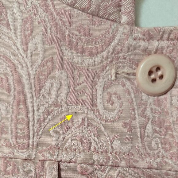 Tapemeasure Anthropologie Pink Paisley Brocade Button-Up Military Jacket - Picture 8 of 10